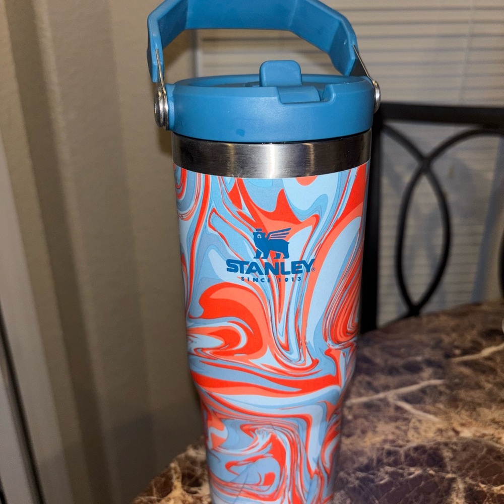 Stanley Blue and Red Swirl Tumbler